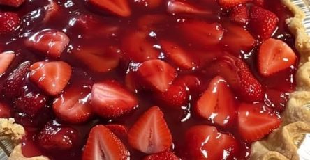 Classic Strawberry No-Bake Pie with a Glossy Jelly Glaze