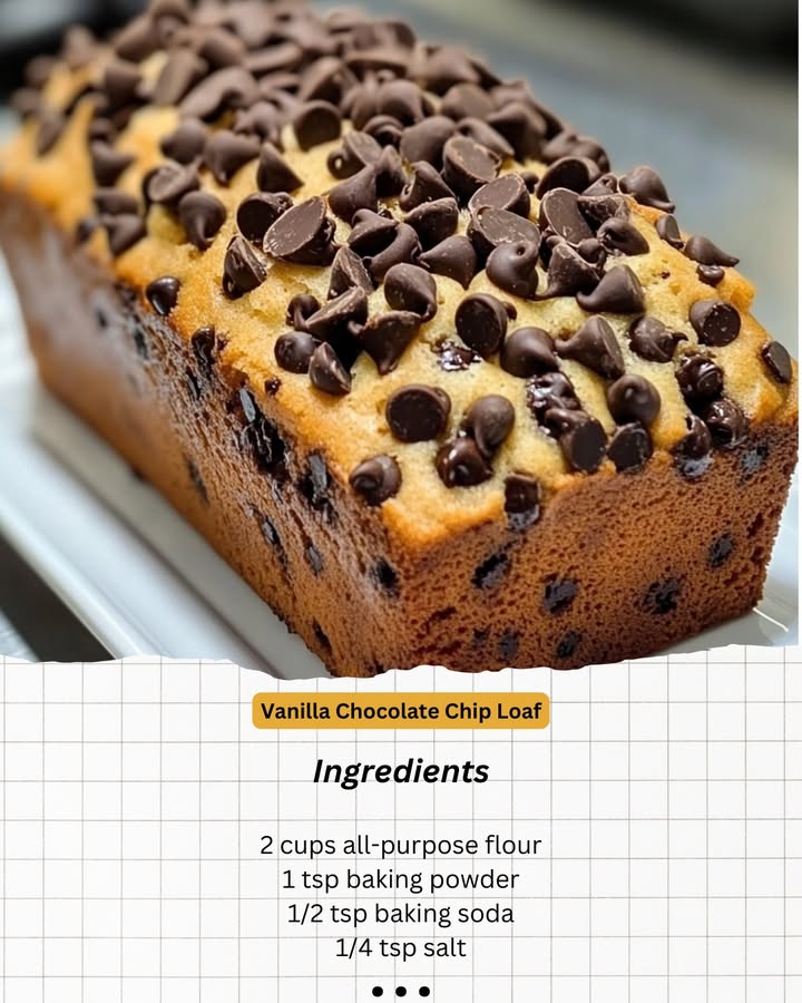 Vanilla Chocolate Chip Loaf 🍫🍞 - Easy Recipe!