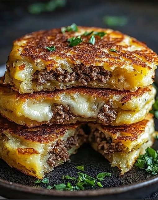 Savory Beef & Cheese Potato Pancakes