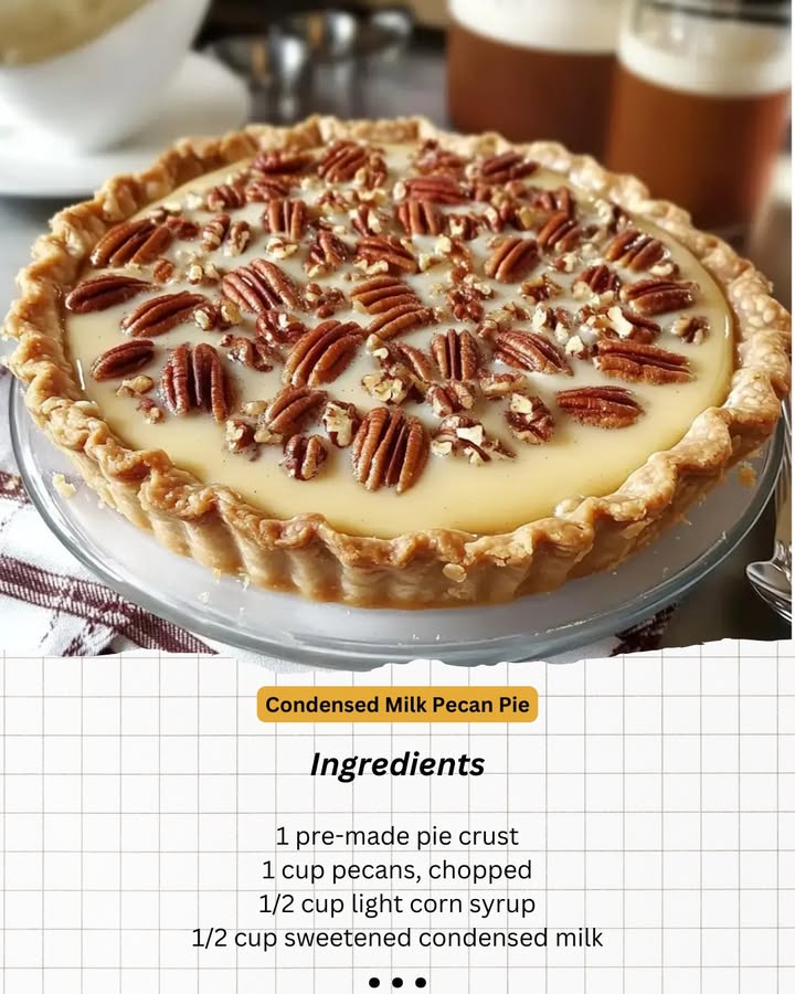 Sweet & Simple Condensed Milk Pecan Pie 🥧✨