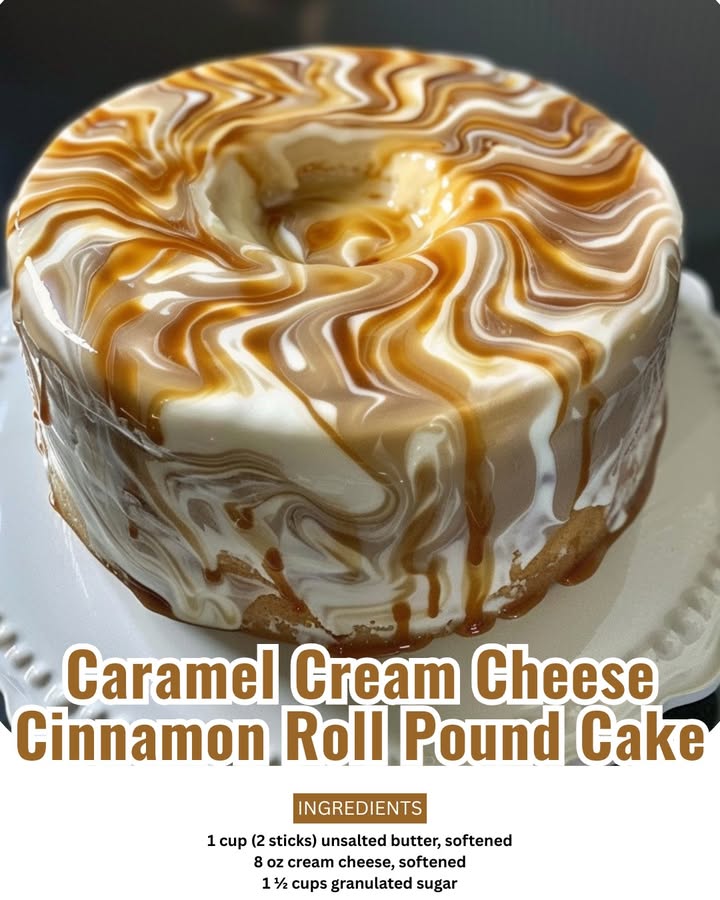Caramel Cream Cheese Cinnamon Roll Pound Cake: Your New Favorite Fall Dessert