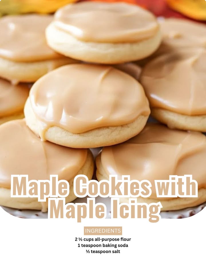 Soft Maple Cookies with Maple Glaze Icing