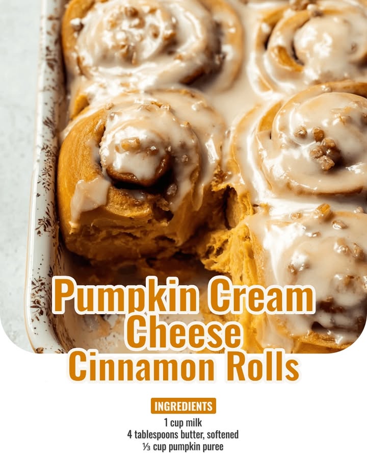 Decadent Pumpkin Cream Cheese Cinnamon Rolls