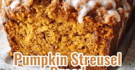 Moist Pumpkin Bread with Cinnamon Streusel Topping