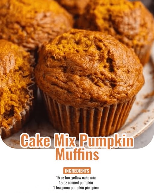 Easy 2-Ingredient Pumpkin Muffins from Cake Mix