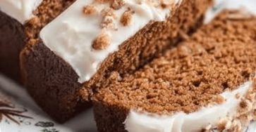 Spiced Apple Butter Gingerbread Loaf with Cream Cheese Frosting