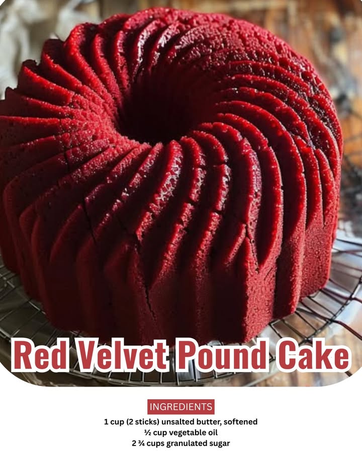 Classic Red Velvet Pound Cake with Optional Glaze