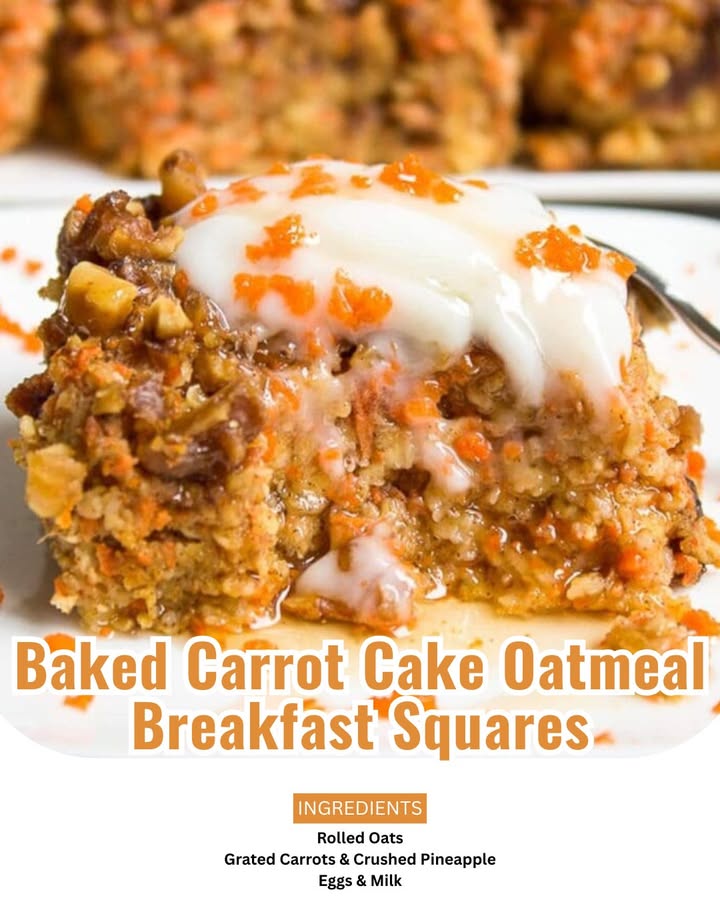 9 Irresistible Carrot Cake Oatmeal Breakfast Squares