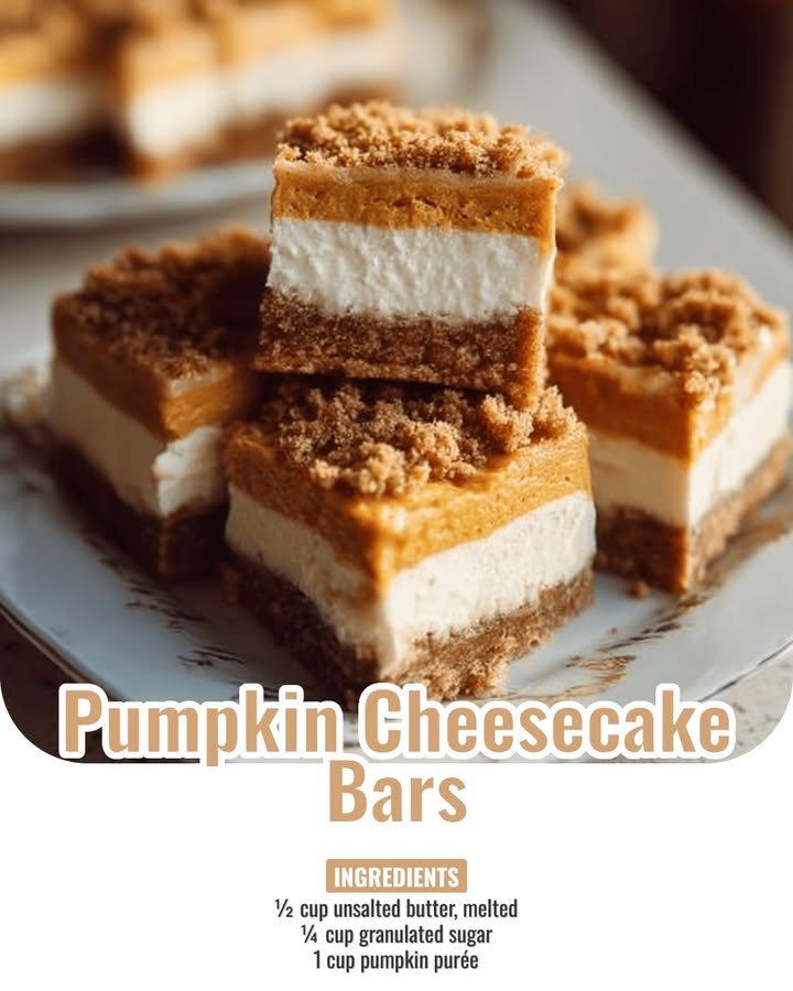 Swirled Pumpkin Cheesecake Bars