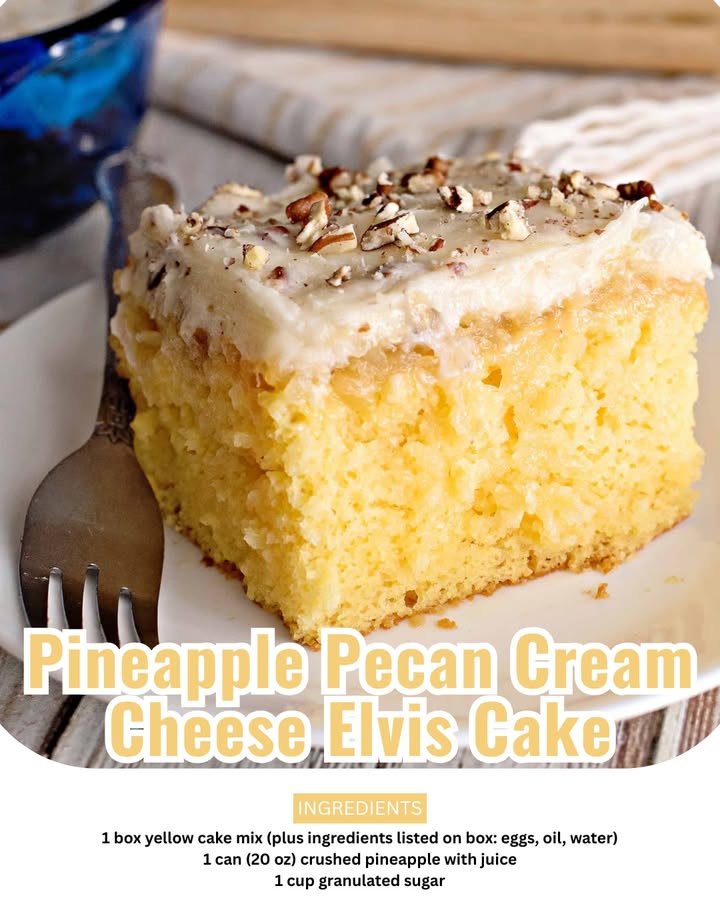 Elvis's Pineapple Pecan Cream Cheese Dream Cake