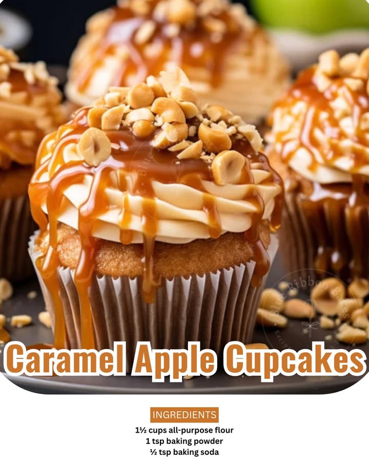 Caramel Apple Cupcakes with Silky Caramel Buttercream