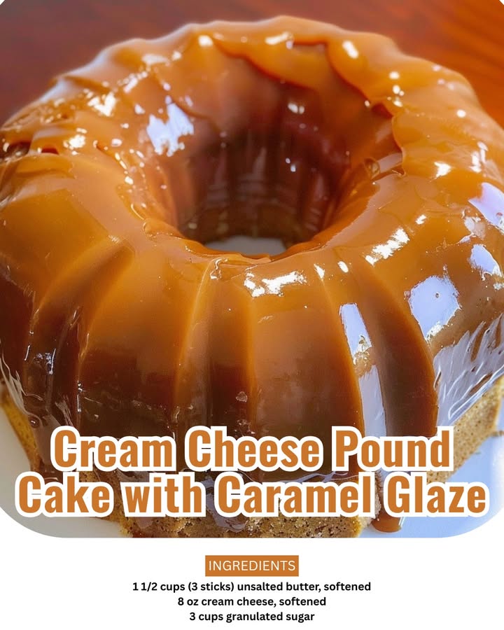 Decadent Cream Cheese Pound Cake with Irresistible Caramel Glaze