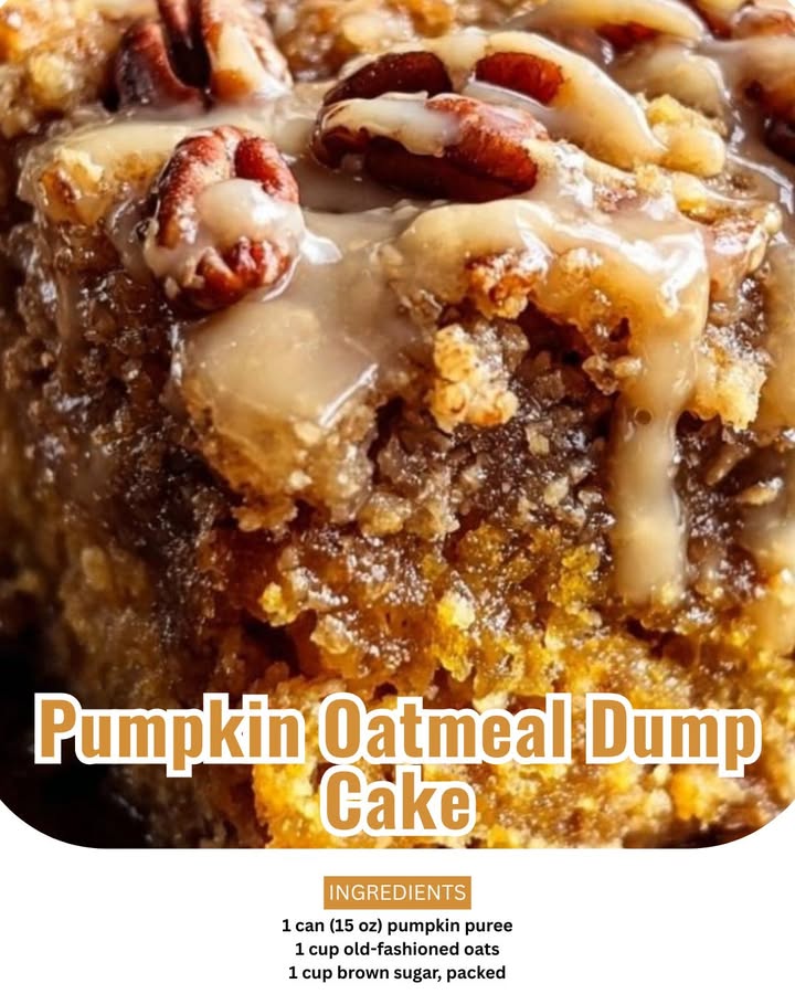 Cozy Pumpkin Oatmeal Pecan Dump Cake