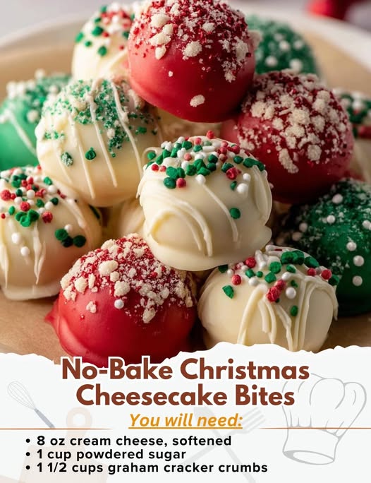 No-Bake Christmas Cheesecake Bites