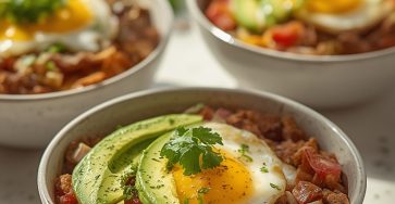 Breakfast Burrito Bowls with Avocado