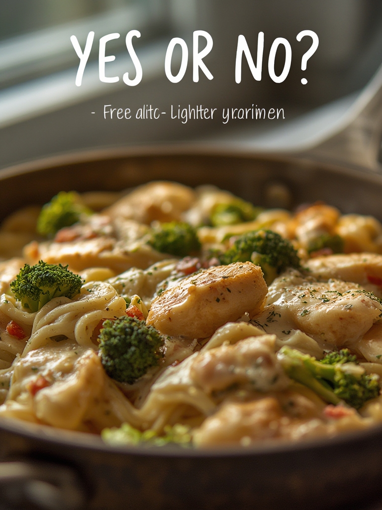 Chicken and Broccoli Alfredo (Lighter Version)