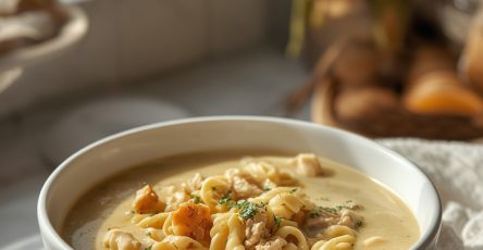 Creamy Chicken Noodle Soup from Scratch