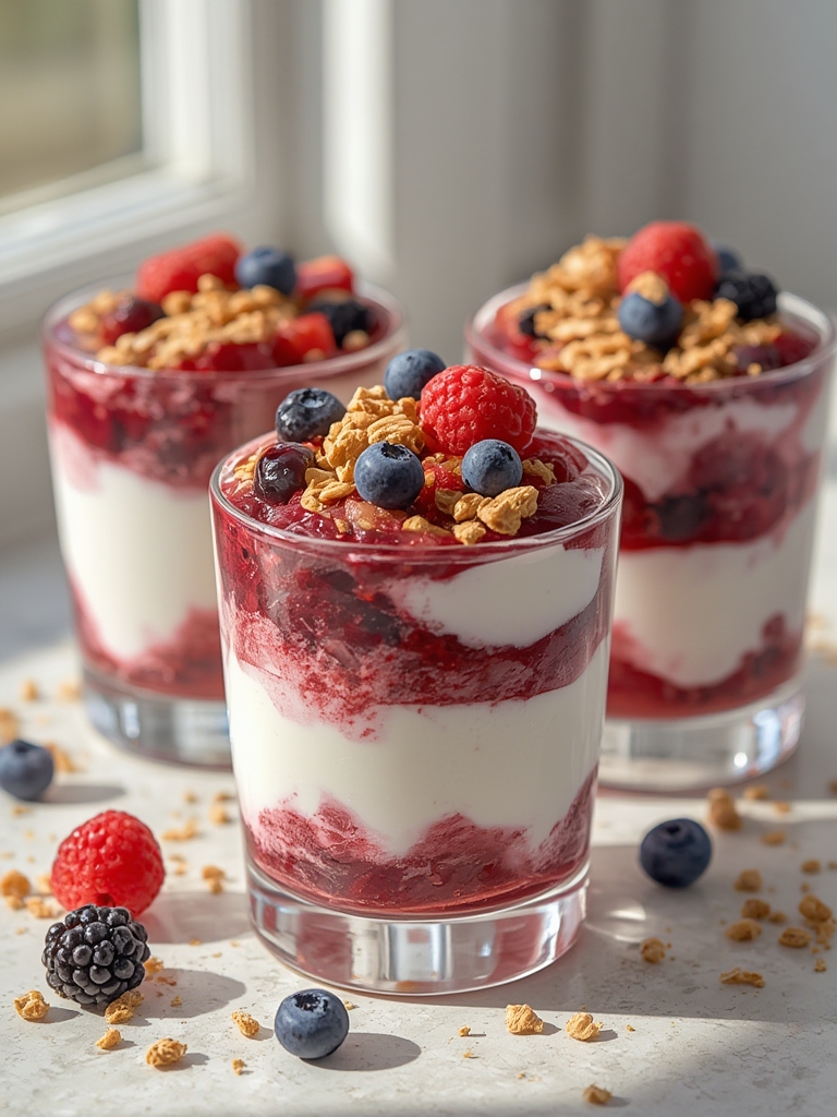 Greek Yogurt Parfaits with Berries and Granola
