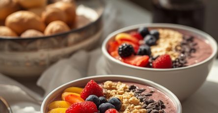 Healthy Smoothie Bowls with Fresh Fruit