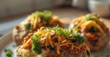 Loaded Baked Potatoes with Broccoli and Cheese