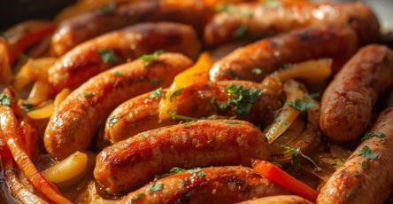 Sheet Pan Sausage, Peppers, and Onions