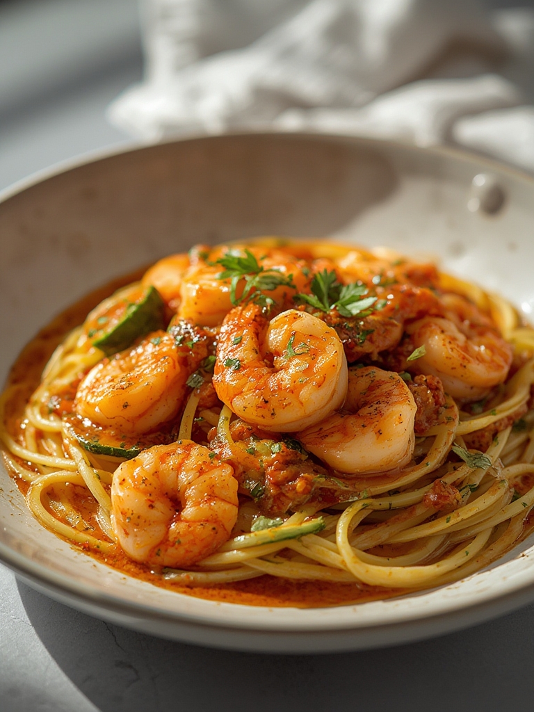 Spicy Shrimp Scampi with Zucchini Noodles