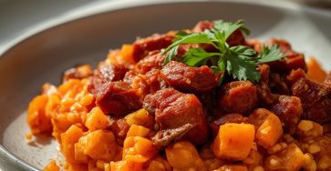 Spicy Sweet Potato and Chorizo Hash