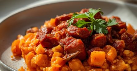 Spicy Sweet Potato and Chorizo Hash