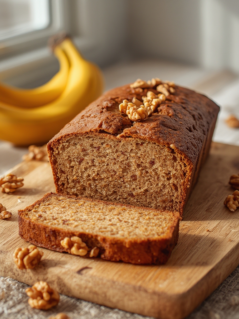 Whole Wheat Banana Bread with Walnuts
